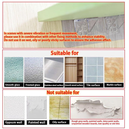 12 Pieces Large Size Adhesive Shelf Bracket