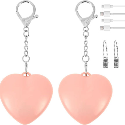 2Pcs Heart Purse Light - LED Automatic Sensor Handbag Lamp, Rechargeable Mini Bag Night Light for Women & Girls - Touch Activated Keychain Light for Totes, Backpacks, Travel Gifts - Pink - Size 5cm*6cm
