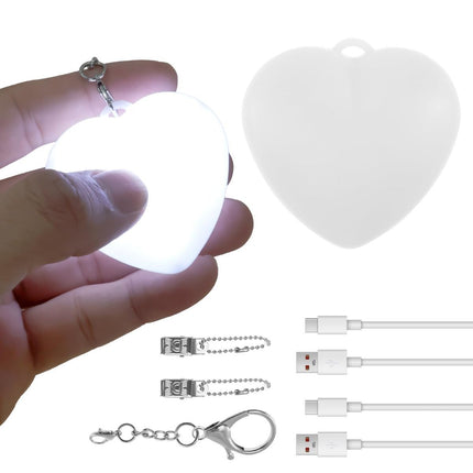 2Pcs Heart Purse Light - LED Automatic Sensor Handbag Lamp, Rechargeable Mini Bag Night Light for Women & Girls - Touch Activated Keychain Light for Totes, Backpacks, Travel Gifts - Pink - Size 5cm*6cm