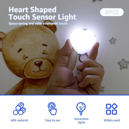 2Pcs Heart Purse Light - LED Automatic Sensor Handbag Lamp, Rechargeable Mini Bag Night Light for Women & Girls - Touch Activated Keychain Light for Totes, Backpacks, Travel Gifts - White - Size 5cm*6cm