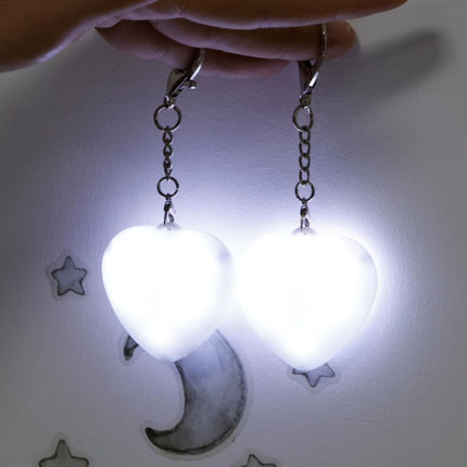 2Pcs Heart Purse Light - LED Automatic Sensor Handbag Lamp, Rechargeable Mini Bag Night Light for Women & Girls - Touch Activated Keychain Light for Totes, Backpacks, Travel Gifts - White - Size 5cm*6cm