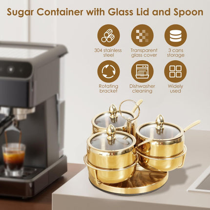 Stainless Steel Sugar Bowl Set