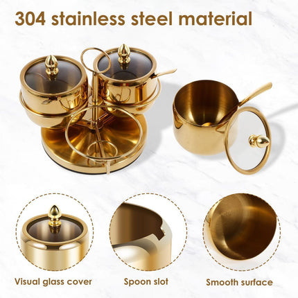Stainless Steel Sugar Bowl Set