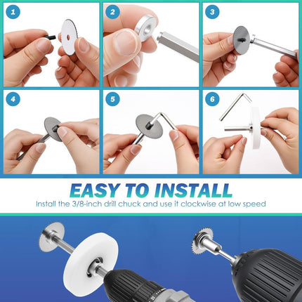Inside Pipe Cutter for PVC Pipe - Internal PVC Cutter Tool with 6 HSS Saw Blades & 3.15" Guide Disc, Adjustable Depth Plumbing Tool for Shower Drain, Toilet Flange, ABS, Soft Metal