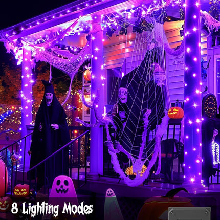 Solar String Lights Outdoor, 2 Pack LED Solar Outdoor Lights | Solar Fairy Lights with 8 Lighting Modes, Waterproof Solar Christmas Halloween  Lights for Outside Tree Garden Balcony Gazebo Party - Purple - Size 22ft 30-LED String Light