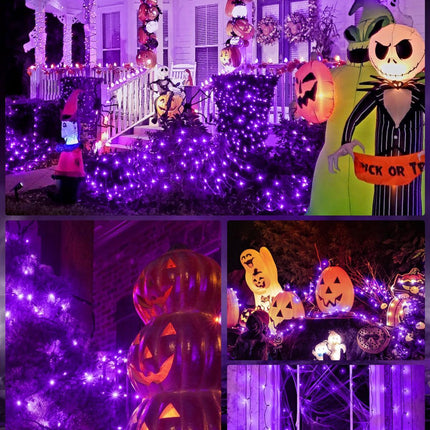 Solar String Lights Outdoor, 2 Pack LED Solar Outdoor Lights | Solar Fairy Lights with 8 Lighting Modes, Waterproof Solar Christmas Halloween  Lights for Outside Tree Garden Balcony Gazebo Party - Purple - Size 72ft 200-LED String Light