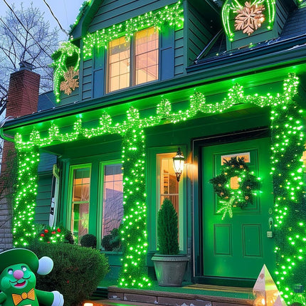 Solar String Lights Outdoor Waterproof, LED Outdoor Light | Solar Fairy Lights with 8 Lighting Modes, IP65 Waterproof Solar Christmas Halloween Lights for Outdoor Outside Tree Patio - Green - Size 22ft 30-LED String Light