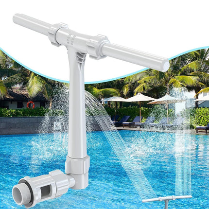 Upgrade Pool Fountain - Dual Spray Water Fountains for Above Ground/Inground Pools, 2-in-1 Adjustable Waterfall Pool Sprinkler Fountain