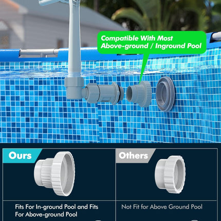 Upgrade Pool Fountain - Dual Spray Water Fountains for Above Ground/Inground Pools, 2-in-1 Adjustable Waterfall Pool Sprinkler Fountain