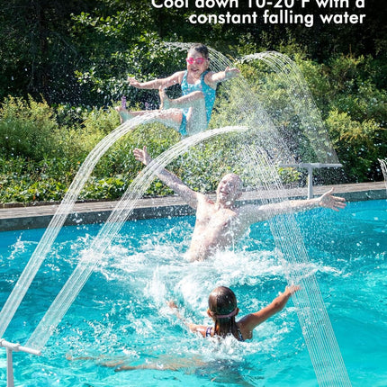 Upgrade Pool Fountain - Dual Spray Water Fountains for Above Ground/Inground Pools, 2-in-1 Adjustable Waterfall Pool Sprinkler Fountain