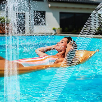 Upgrade Pool Fountain - Dual Spray Water Fountains for Above Ground/Inground Pools, 2-in-1 Adjustable Waterfall Pool Sprinkler Fountain