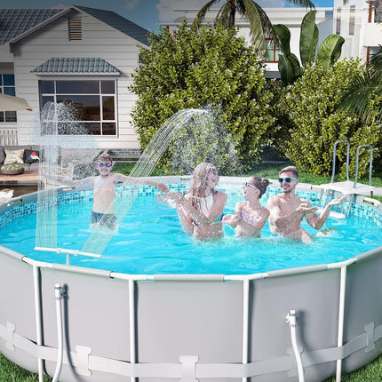 Upgrade Pool Fountain - Dual Spray Water Fountains for Above Ground/Inground Pools, 2-in-1 Adjustable Waterfall Pool Sprinkler Fountain