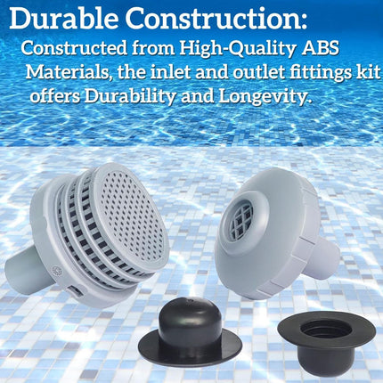 Pool Inlet Strainer Water Jet Connector Kits Compatible with Intex Above Ground Pool Strainers Replacement Parts,Includes Inlet Nozzle,Outlet Strainer Grid,Hole Plug 1.25 Inch Fittings