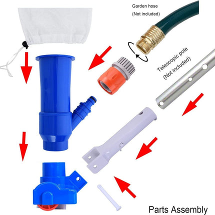 Jet Vacuum W/ 6 Section Poles of 57 for Frame Aboveground/inflatable