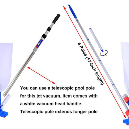 Jet Vacuum W/ 6 Section Poles of 57 for Frame Aboveground/inflatable
