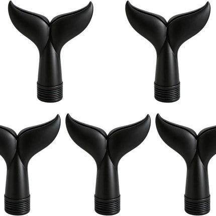 5-Piece Threaded Pool Fountain Nozzle Set for Water Feature Display, 5 Piece Fishtail Heads for Poolside Display Areas Pool Fountain Nozzle Fishtail Head Water Feature Decorative Backyard Threaded Head Set - Black - Size 95mm