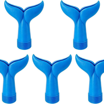 5-Piece Threaded Pool Fountain Nozzle Set for Water Feature Display, 5 Piece Fishtail Heads for Poolside Display Areas Pool Fountain Nozzle Fishtail Head Water Feature Decorative Backyard Threaded Head Set - Blue - Size 95mm