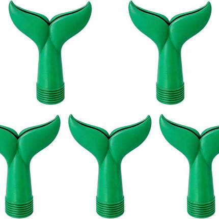 5-Piece Threaded Pool Fountain Nozzle Set for Water Feature Display, 5 Piece Fishtail Heads for Poolside Display Areas Pool Fountain Nozzle Fishtail Head Water Feature Decorative Backyard Threaded Head Set - Green - Size 95mm
