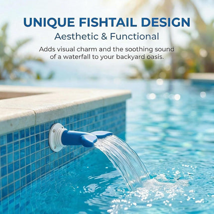 5-Piece Threaded Pool Fountain Nozzle Set for Water Feature Display, 5 Piece Fishtail Heads for Poolside Display Areas Pool Fountain Nozzle Fishtail Head Water Feature Decorative Backyard Threaded Head Set - White - Size 95mm