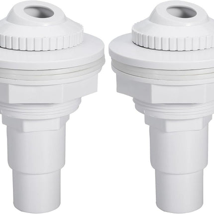 Pool Return Jet Fitting Above Ground Pool Complete Pool Return Jet Kit with Gaskets and Hose Adapter - White - Size 2pcs