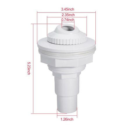 Pool Return Jet Fitting Above Ground Pool Complete Pool Return Jet Kit with Gaskets and Hose Adapter - White - Size 4pcs
