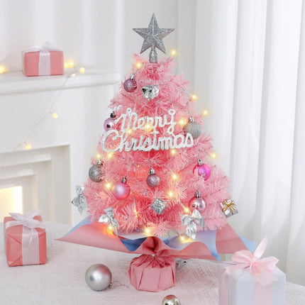 With LED String Light, Christmas Tree with Silver Star Topper