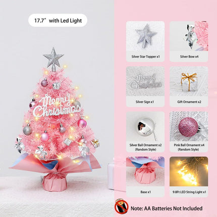 With LED String Light, Christmas Tree with Silver Star Topper