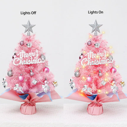With LED String Light, Christmas Tree with Silver Star Topper