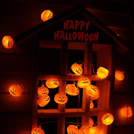 Halloween LED Lights Pumpkin String Lights Battery-Powered Lights Waterproof - Yellow - Size 6m 40-LED light