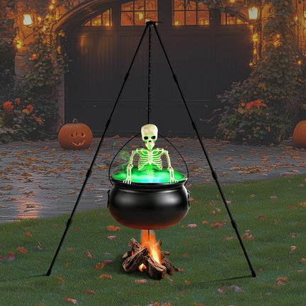 Halloween Outdoor Decorations Witch Cauldron Tripod Stand (Size 130cm)