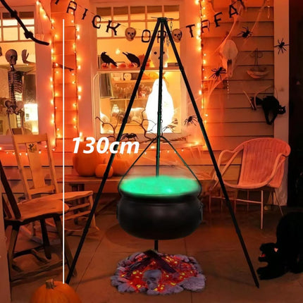 Halloween Outdoor Decorations Witch Cauldron Tripod Stand (Size 130cm)