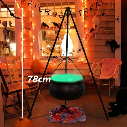 Halloween Outdoor Decorations Witch Cauldron Tripod Stand (Size 78cm)