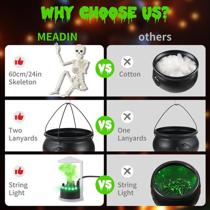 Halloween Outdoor Decorations Witch Cauldron Tripod Stand (Size 78cm)