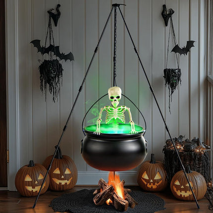Halloween Outdoor Decorations Witch Cauldron Tripod Stand (Size 78cm)