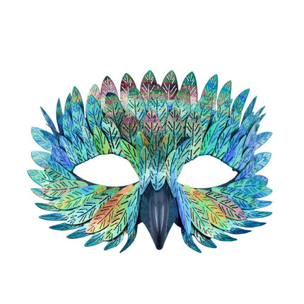 Owl Beak Face Mask Halfface Bird Face Cover for Masquerade (Green)