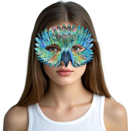 Owl Beak Face Mask Halfface Bird Face Cover for Masquerade (Green)