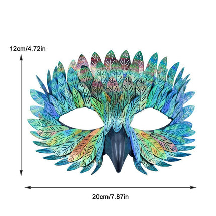 Owl Beak Face Mask Halfface Bird Face Cover for Masquerade (Green)