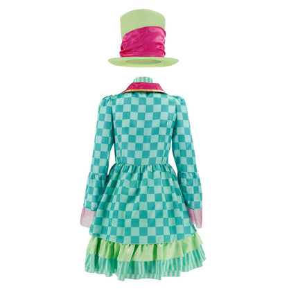Hatter Costume Women Mad Tea Party Halloween Cosplay Dress (Size XS)