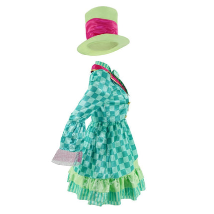 Hatter Costume Women Mad Tea Party Halloween Cosplay Dress (Size XS)