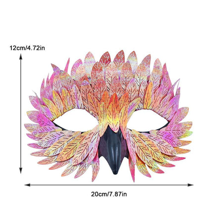 Owl Beak Face Mask Halfface Bird Face Cover for Masquerade (Yellow)
