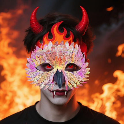 Owl Beak Face Mask Halfface Bird Face Cover for Masquerade (Yellow)