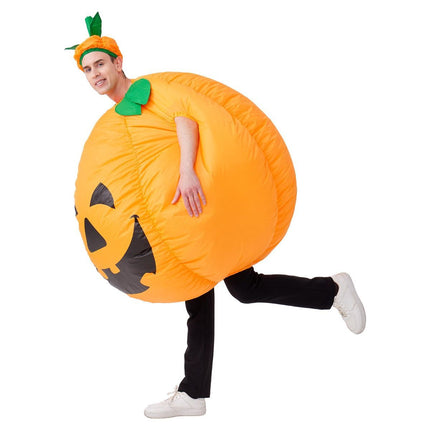 Pumpkin Inflatable Costume Blow up Costume Orange Fancy Dress Adult Jumpsuit Halloween Cosplay Outfit Gift