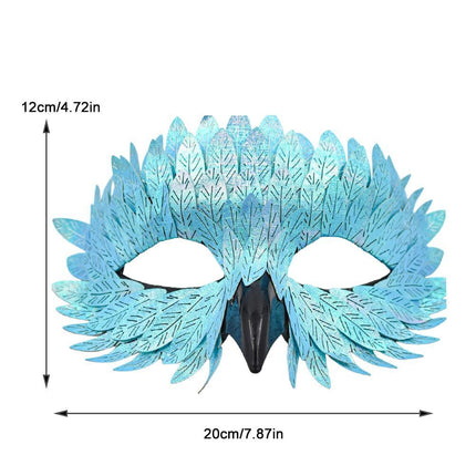 Owl Beak Face Mask Halfface Bird Face Cover for Masquerade Ball (Blue)