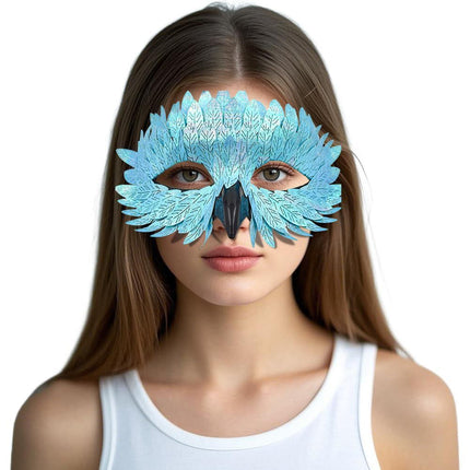 Owl Beak Face Mask Halfface Bird Face Cover for Masquerade Ball (Blue)