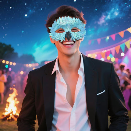 Owl Beak Face Mask Halfface Bird Face Cover for Masquerade Ball (Blue)