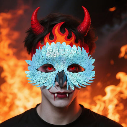Owl Beak Face Mask Halfface Bird Face Cover for Masquerade Ball (Blue)