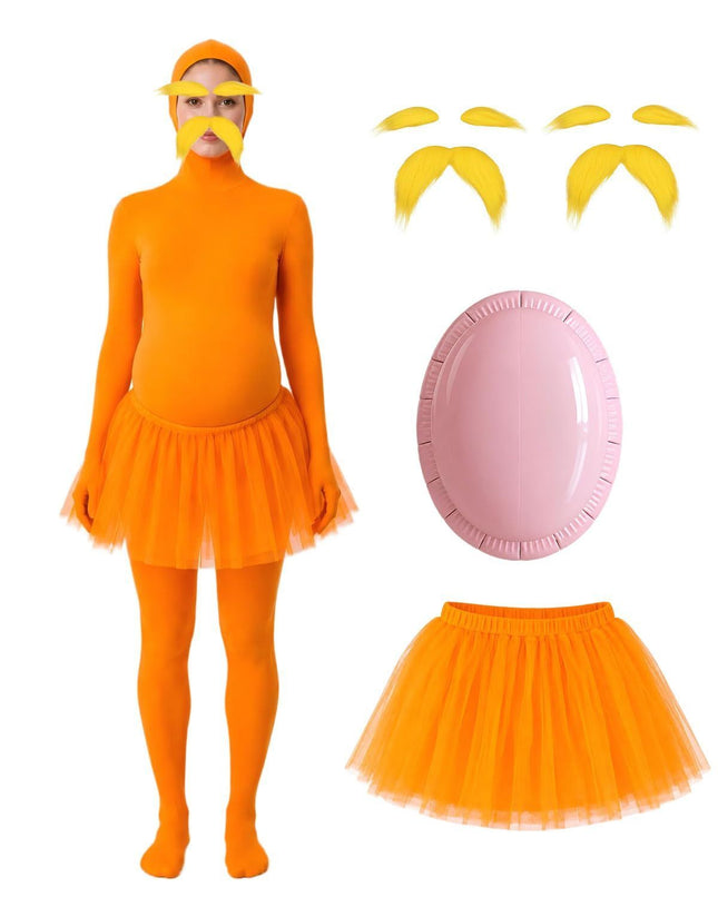 Orange Jumpsuit Ballet Skirt Fake Belly Costume Set Halloween Costume Costume Kids