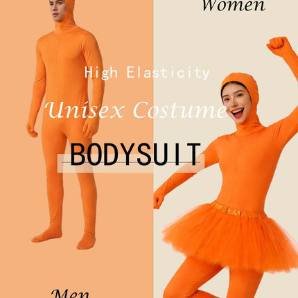 Orange Jumpsuit Ballet Skirt Fake Belly Costume Set Halloween Costume Costume Kids - Orange - Size L