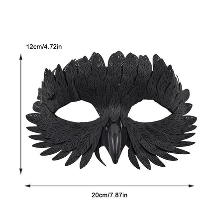 Owl Beak Face Mask Halfface Bird Face Cover for Masquerade (Black)