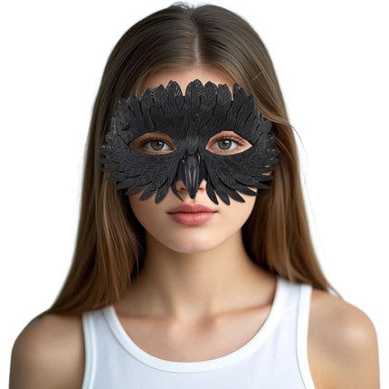 Owl Beak Face Mask Halfface Bird Face Cover for Masquerade (Black)